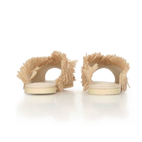 Andrea Iyamah Beige Fringed Mules Size 8 - Picture 3 of 5